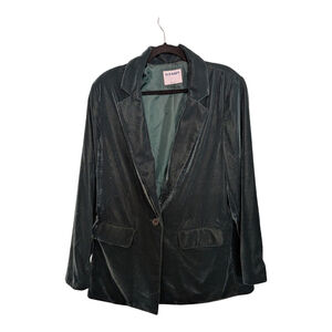 Old Navy Velvet Party Jacket Blazer Hunter Green Cotton Large GUC
